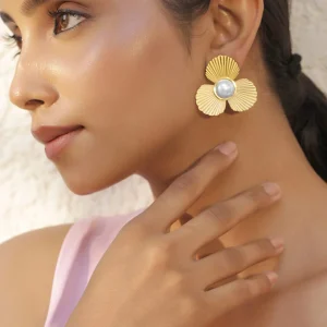Demifine Pearl Hoop Earrings