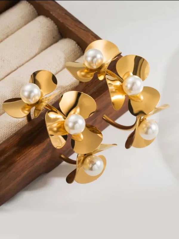 Demifine Pearl Hoop Earrings - Image 3