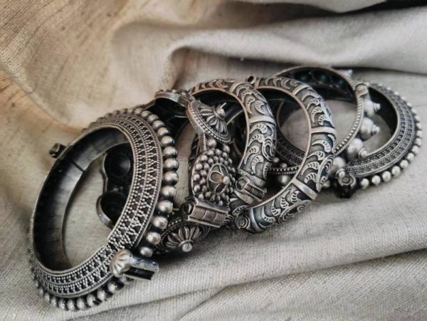 Silver Hand Bangle Bracelets
