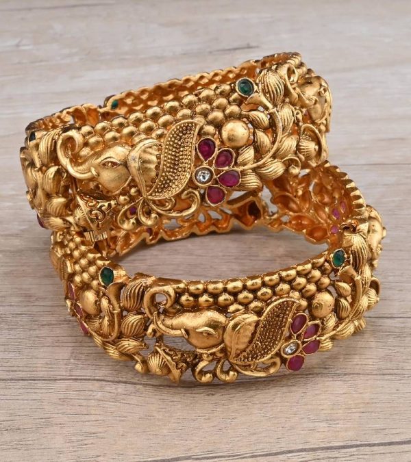Golden Toned Bangle Pair