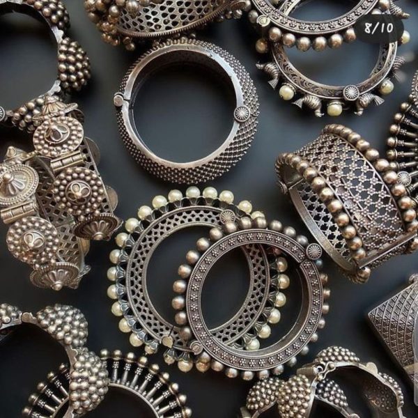 Silver Hand Bangle Bracelets - Image 5